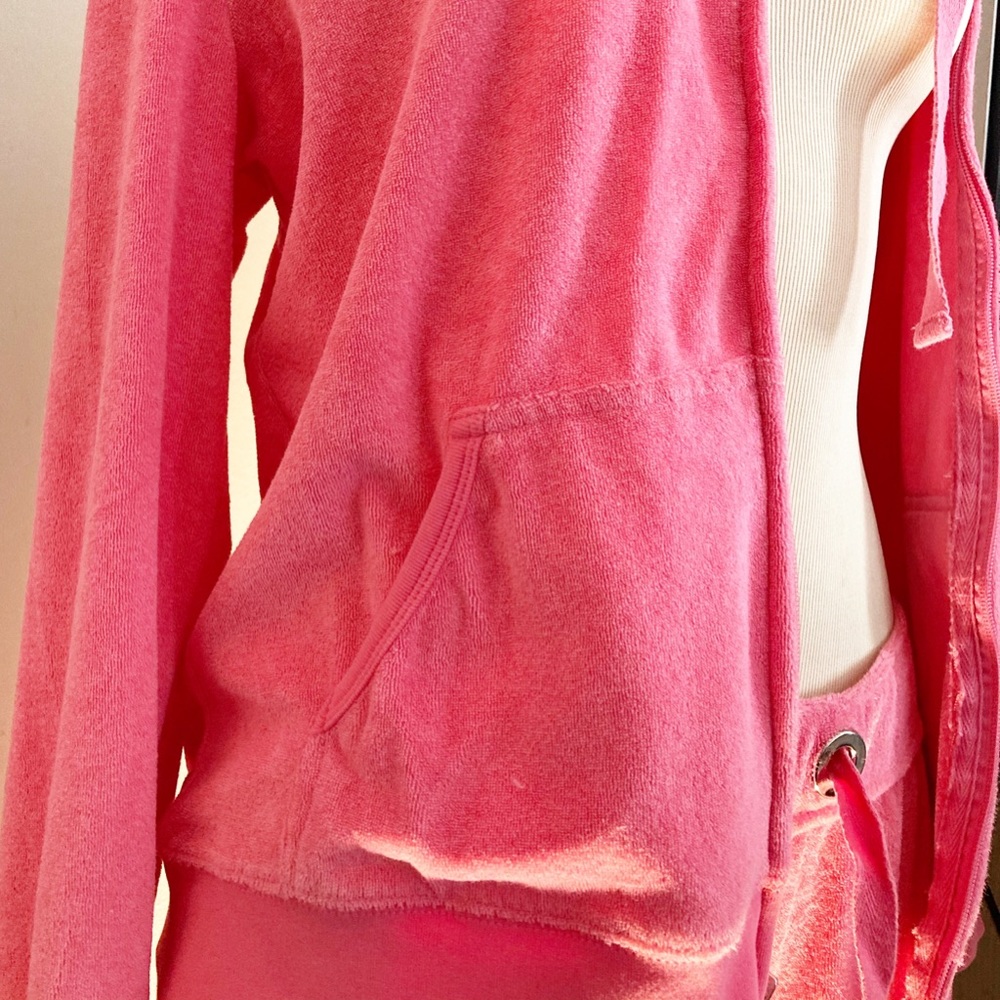 Zip up hooded sweat suit Hot Pink